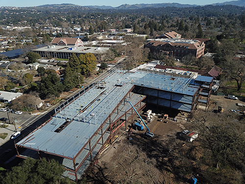 Arial shot of new STEM building on Santa Rosa campus