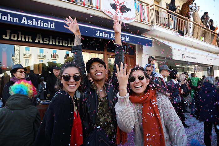 SRJC Students in Florence, Italy at Carnavale